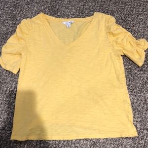 Nine West cotton t shirt with ruched sleeves